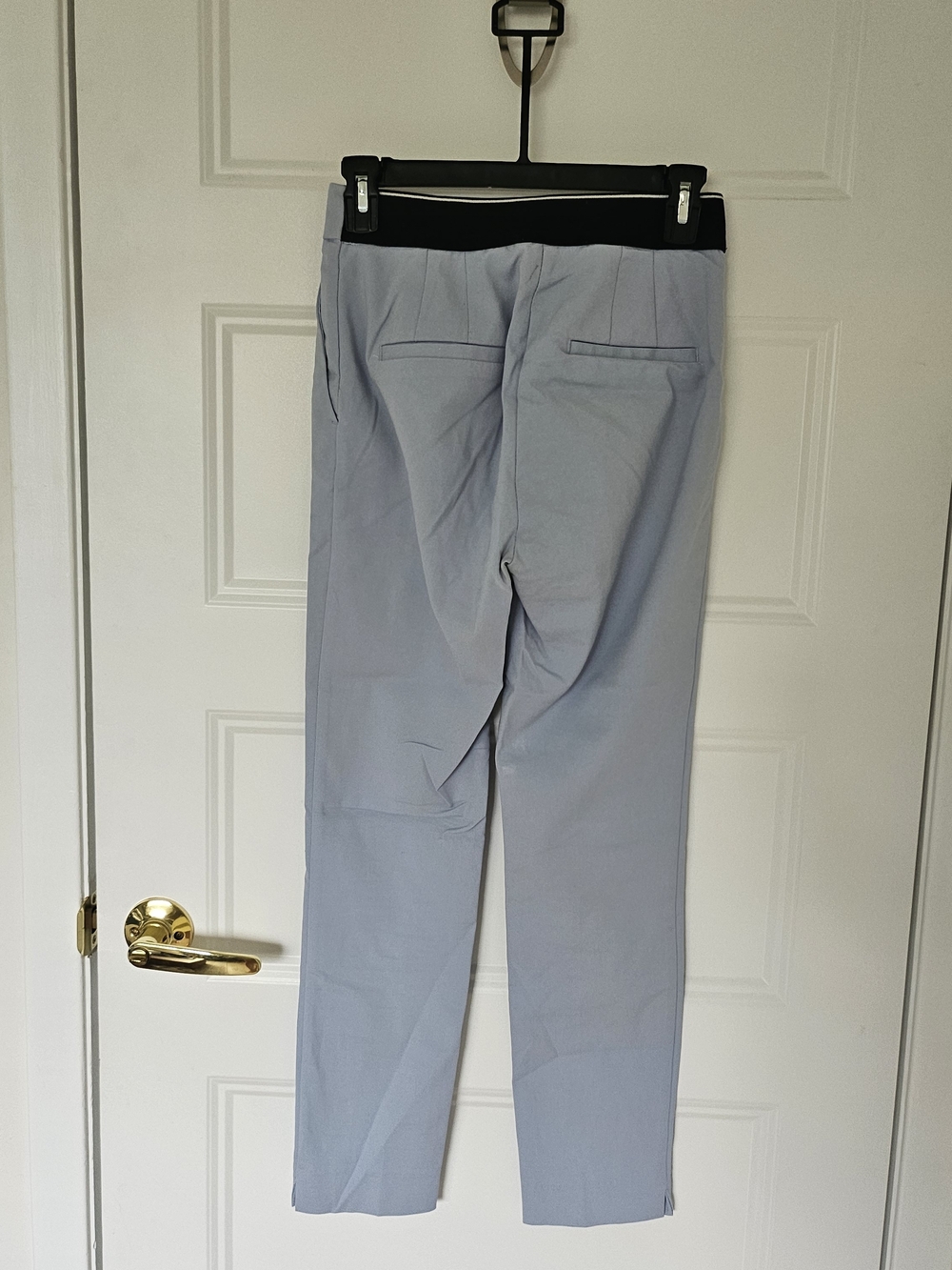 Zara Light Blue Straight-Leg Pants - Picture 3 of 4